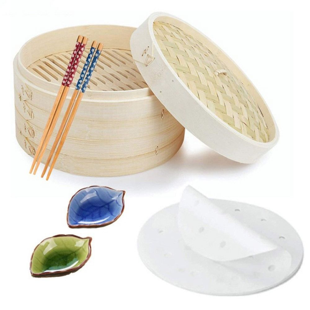 Bamboo Steamer Basket with Lid - огляд і ціна Bao Steamer Bamboo
