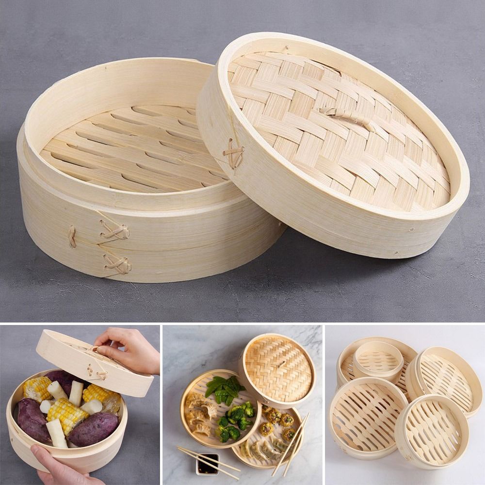 Bamboo Steamer Basket with Lid - огляд і ціна Bao Steamer Bamboo