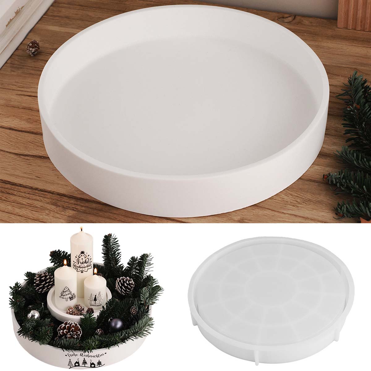 Concrete Round Candle Bowl Ves - огляд і ціна Potsticker Mold