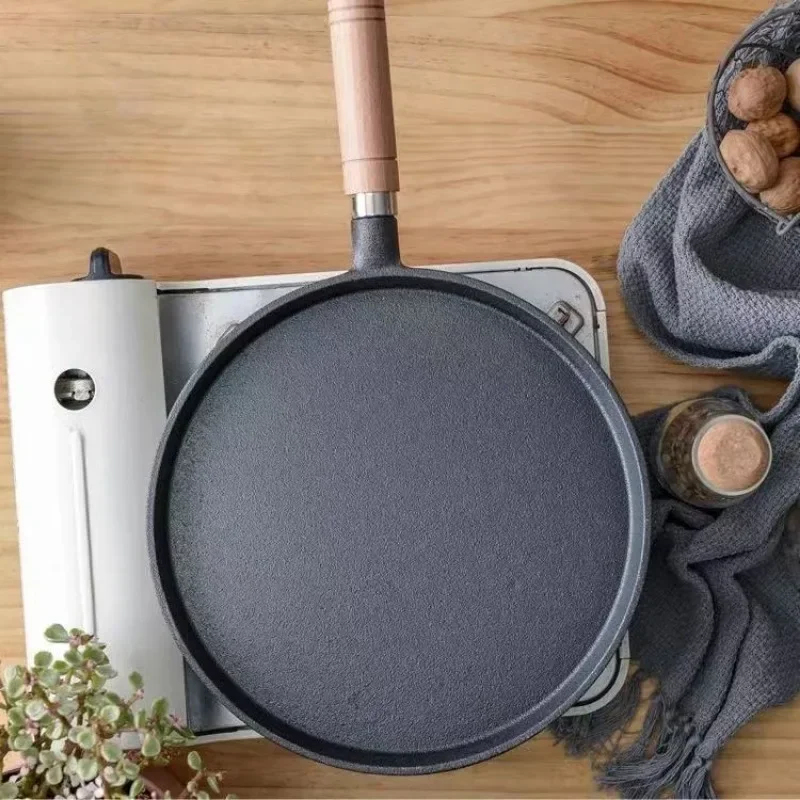 20cm Cast Iron Skillet Wooden  - огляд і ціна Egg Waffle Pan