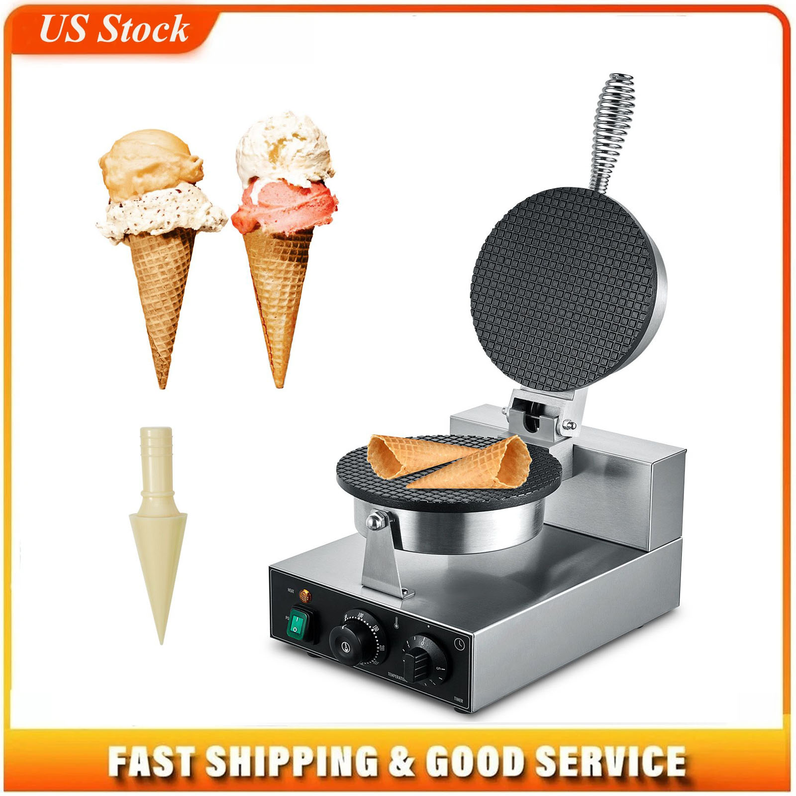 Electric Ice Cream Cone Maker, - огляд і ціна Waffle Cone Maker